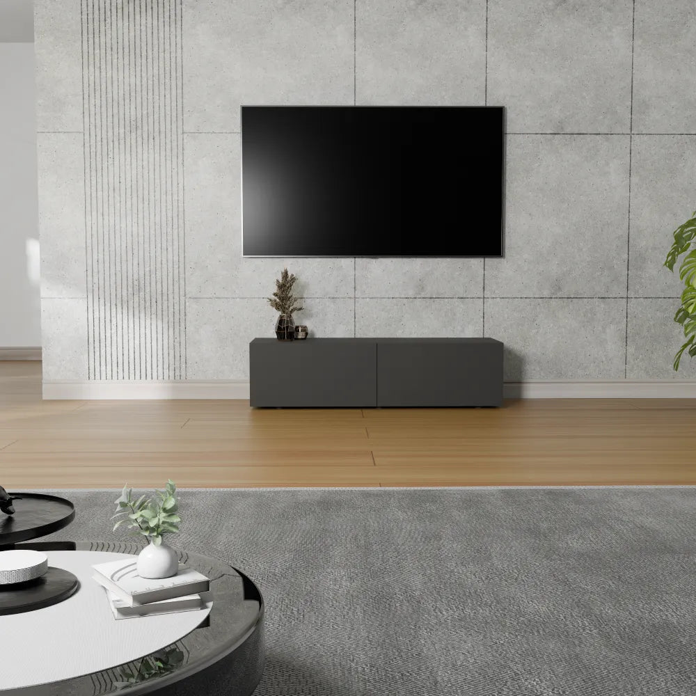 Mora Fernsehschrank | Hängend & Stehend | TV Lowboard 120 cm Matt Weiß