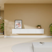 Mora Fernsehschrank | Hängend & Stehend | TV Lowboard 200 cm Matt Weiß