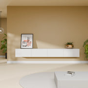 Mora Fernsehschrank | Hängend & Stehend | TV Lowboard 240 cm Matt Weiß