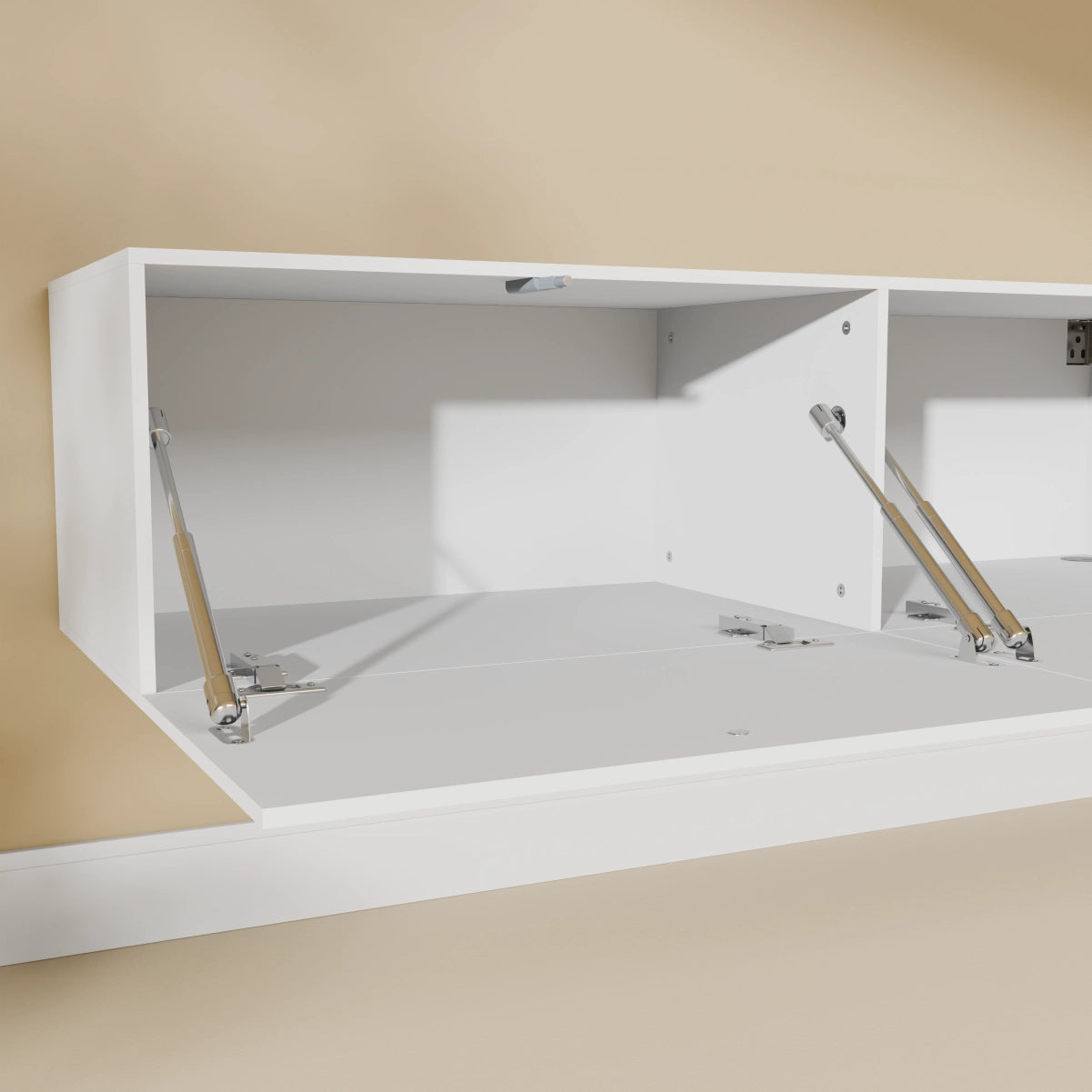 Mora Fernsehschrank | Hängend & Stehend | TV Lowboard 240 cm Matt Weiß