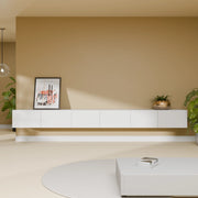 Mora Fernsehschrank | Hängend & Stehend | TV Lowboard 300 cm Matt Weiß