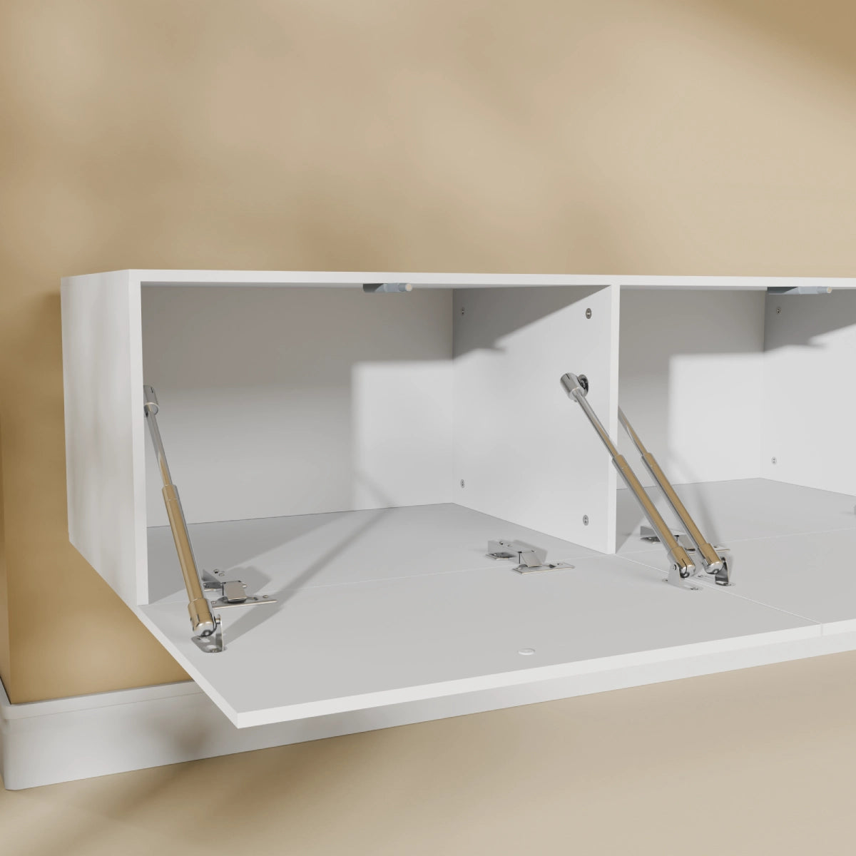 Mora Fernsehschrank | Hängend & Stehend | TV Lowboard 300 cm Matt Weiß