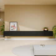 Mora Fernsehschrank | Hängend & Stehend | TV Lowboard 300 cm Matt Schwarz