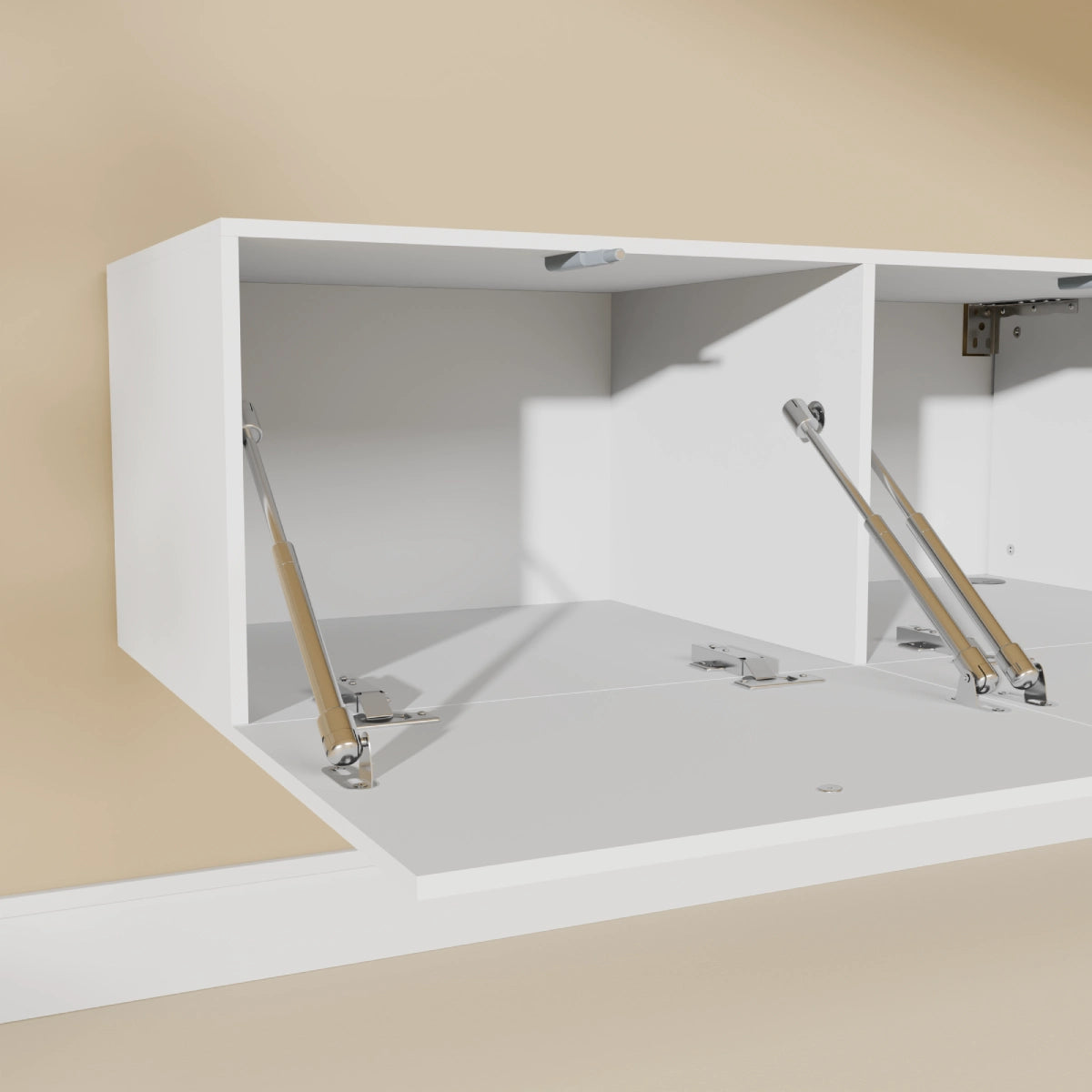 Mora Fernsehschrank | Hängend & Stehend | TV Lowboard 180 cm Matt Weiß