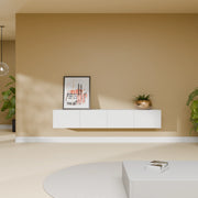 Mora Fernsehschrank | Hängend & Stehend | TV Lowboard 180 cm Matt Weiß