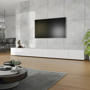 Mora Fernsehschrank | Hängend & Stehend | TV Lowboard 280 cm Matt Weiß
