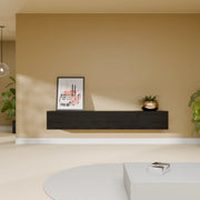 Mora Fernsehschrank | Hängend & Stehend | TV Lowboard 200 cm Schwarz-Eiche