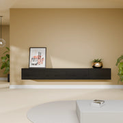 Mora Fernsehschrank | Hängend & Stehend | TV Lowboard 240 cm Schwarz-Eiche