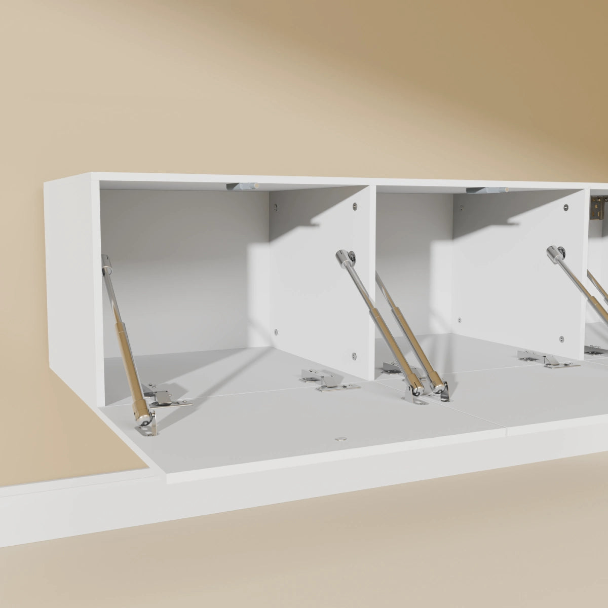 Mora Fernsehschrank | Hängend & Stehend | TV Lowboard 120 cm Matt Weiß