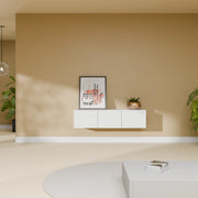 Mora Fernsehschrank | Hängend & Stehend | TV Lowboard 120 cm Matt Weiß