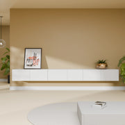 Mora Fernsehschrank | Hängend & Stehend | TV Lowboard 280 cm Matt Weiß